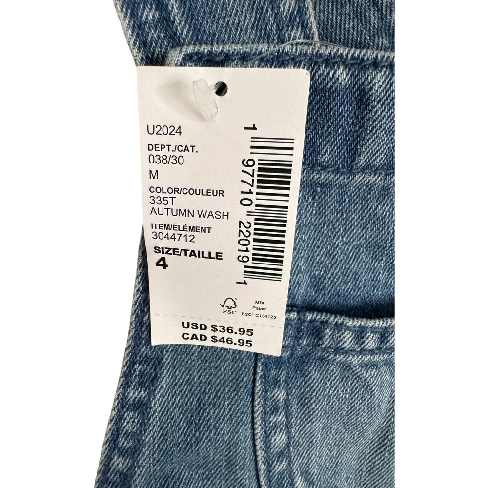 The Children's Place‎ Girls Denim Shortalls Distressed Blue Overalls Size 4 NWT